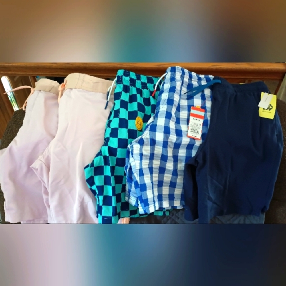 NWT Boys swim trunks (Lot Of 5) L (12/14) Cat & Jack/ all in motion